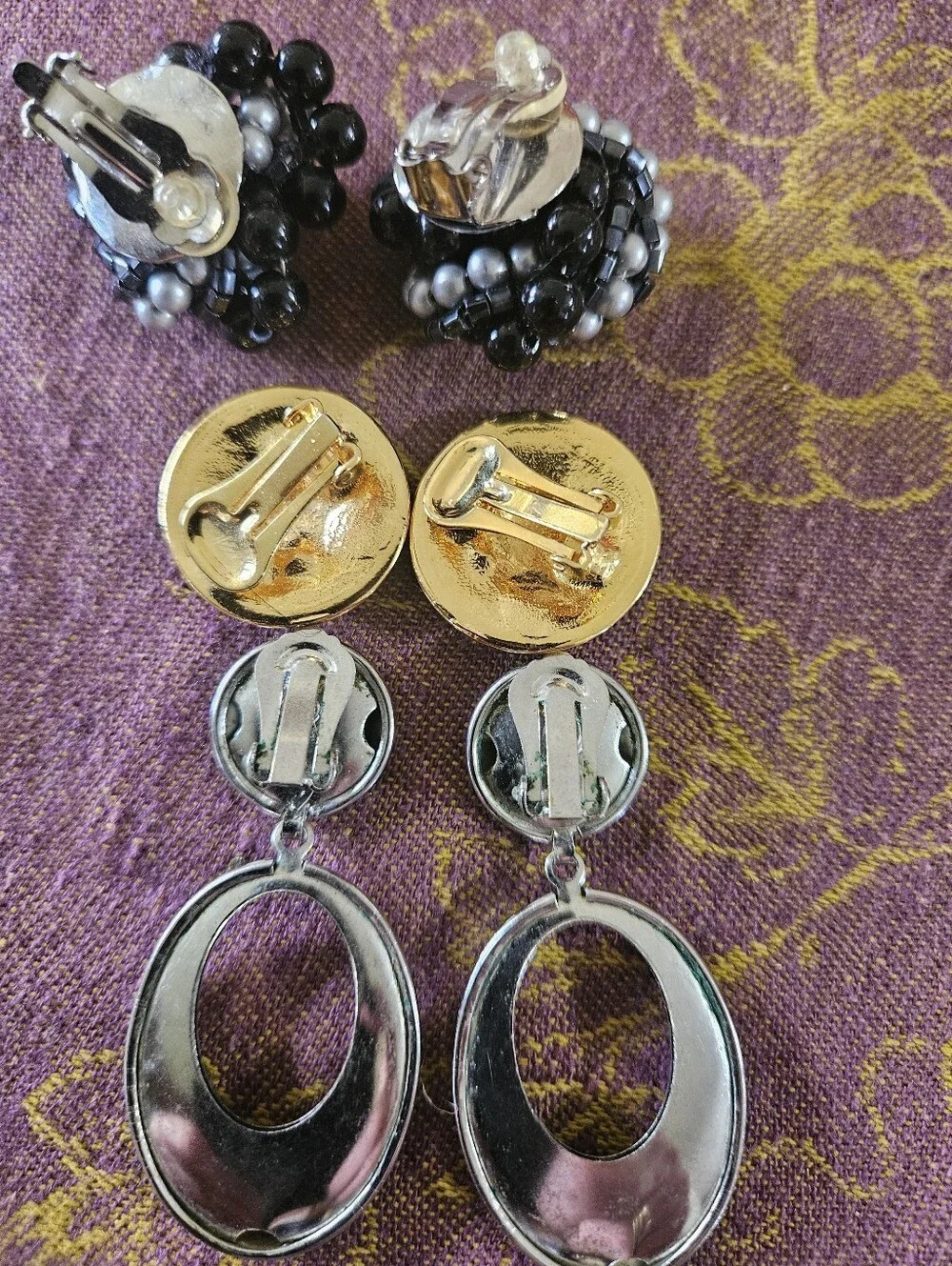 Vintage 80s Clip ON Earrings Set in Multiple Colors 12pair